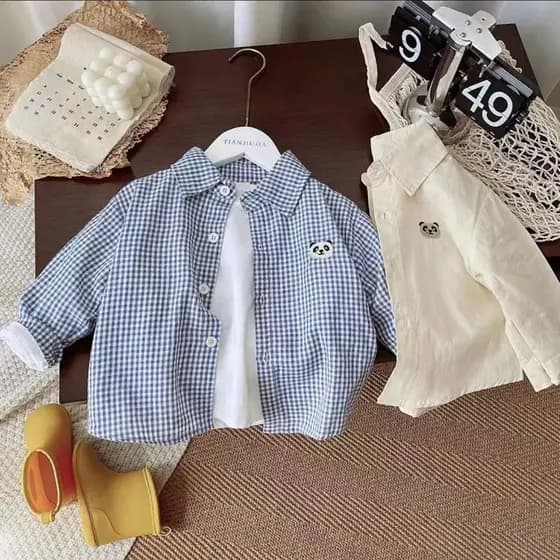Bebê moda camisa de manga comprida meninos puro algodão lapela camisa xadrez 2025 novo estilo primavera outono topo roup