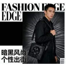 Europeu americano moda Casual bolsa masculina único crânio rebites ombro saco do mensageiro bolsa mensageiro saco de esc