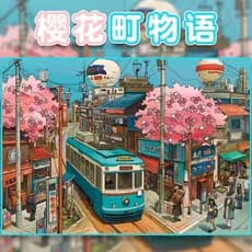 Sakuramachi Story Paisagismo Adesivos Taro Picado Pequena Caixa 4.0 Série de Óleo Especial Estilo Realista Estilo Japonê