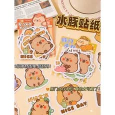 Kapibara Manual Conjunto de Material adesivo Capivara Adesivo Menina Crianças Goo Cartão Adesivo de vedação Decorativo P