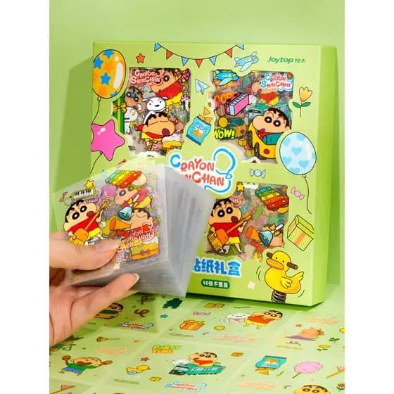 Genuíno Crayon Shin-Chan Adesivos Manual Caixa de Presente Série Presentes Brinquedos Manual Adesivos Meninas Crianças A