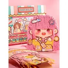 Menina jogar artesanal diy corte de papel presente adesivo pintura