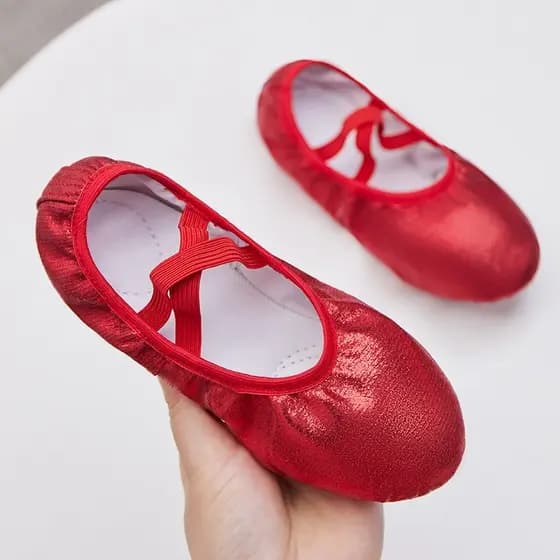 Sapatos de dança infantis de sola macia sem renda sapatos de dança adulto prática colorido plutônio brilhante dança gran