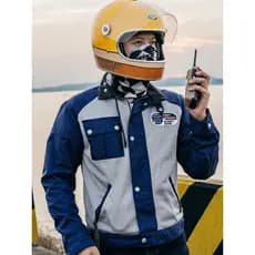 Fu Lu Garage [camada de convecção] Retro malha respirável motocicleta ciclismo camisa feminina verão corrida camisa masc