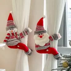 Decoração de natal cena Layout quarto vestir-se adereços ornamentos de ano novo criativo papai noel cortina fivela