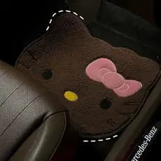 Tapete de carro de gato preto, Co-piloto principal, Universal, fofo, Hello Kitty, periférico, resistente à sujeira, tape