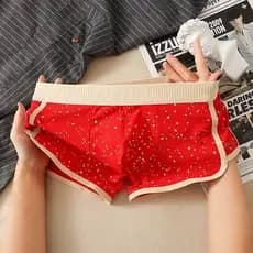 Novo estilo roupa interior masculina puro algodão respirável confortável boxer tendência céu estrelado juventude boxer m