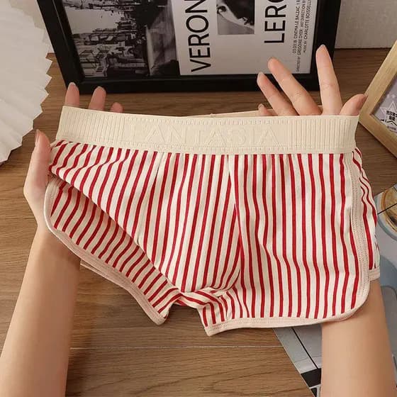 Nova roupa interior masculina de algodão puro moda confortável respirável juventude listras meninos na moda Boxer