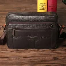 Estilo Horizontal primeira camada de couro bolsa de ombro masculina couro genuíno saco do mensageiro bolsa de ombro masc