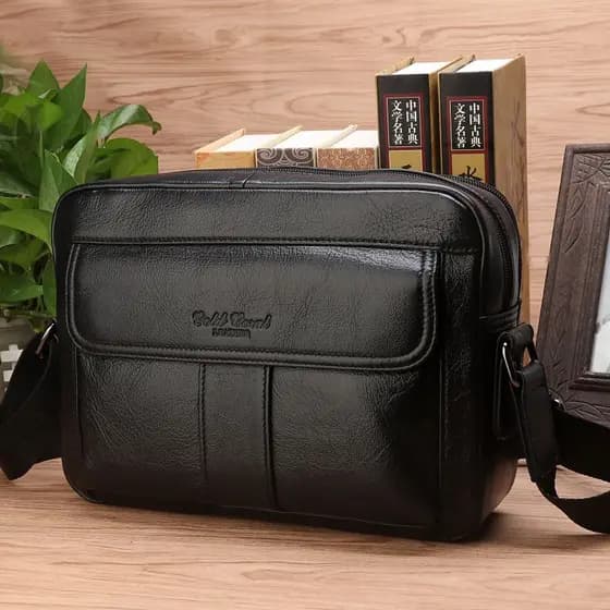 Novo estilo primeira camada de couro bolsa ombro masculina couro genuíno negócios Casual saco mochila saco do mensageiro
