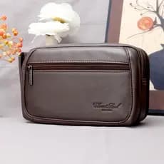 Bolsa de couro genuíno de grande capacidade masculina novo estilo bolsa de embreagem bolsa de embreagem moda Horizontal