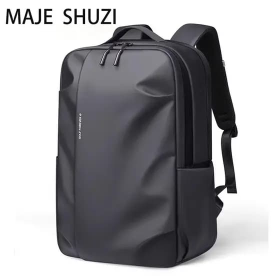 MAJE SHUZI Mochila de negócios masculina de grande capacidade, leve, bolsa para computador, viagem, negócios, cor sólida
