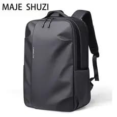 MAJE SHUZI Mochila de negócios masculina de grande capacidade, leve, bolsa para computador, viagem, negócios, cor sólida