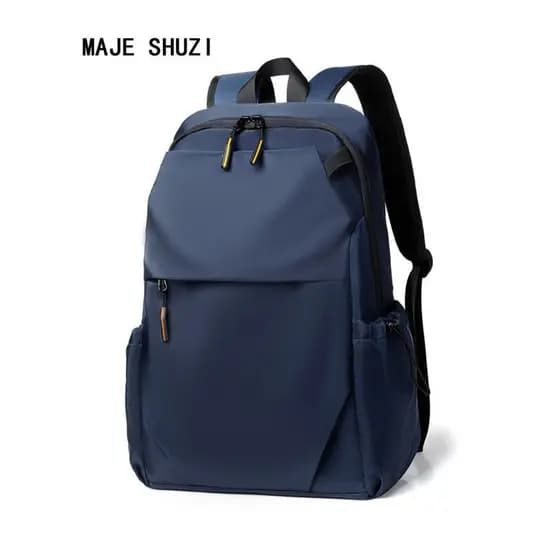 Cor sólida bolsa masculina mochila lazer ao ar livre All-Match juventude mochila masculina simples zíper saco de computa