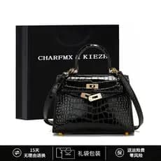 FMXBAG bolsa feminina de couro genuíno 2024 novo estilo europeu americano moda All-Match Kelly saco padrão crocodilo omb