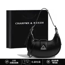 CHARFMX & KIEZH Bolsa Feminina de Couro Genuíno 2024 Novo Estilo Crescent Bolsa Ombro Mensageiro Bolsa nas Axilas