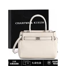 CHARFMX & KIEZH bolsa feminina de couro genuíno 2026 novo estilo nicho luz luxo Kelly saco portátil saco do mensageiro A