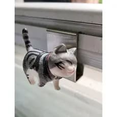 Gancho de roupas de gatinho com tela de posição de trabalho, slot para cartão de mesa, gancho de fone de ouvido pendurad