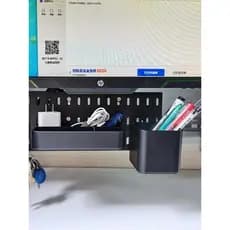 Sob a exibição pendurado buraco placa combinação Rack de armazenamento, suporte do telefone móvel, suporte de copo de ág