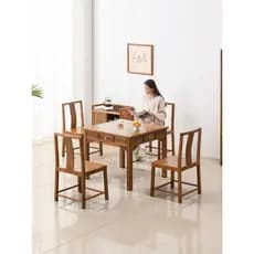 Wenge mesa de xadrez Casual, estilo chinês, tronco quadrado, mogno, mesa de jantar doméstica, toda madeira maciça, mesa