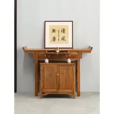 Mesa de oferta de madeira com asa de frango, mogno, templo médio, tira, mesa deus, mesa de buda, nicho budista, mesa de
