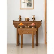 Mesa de oferta de madeira com asa de frango Novo estilo chinês Mesa de Buda de madeira maciça Caixa de incenso Mesa de o
