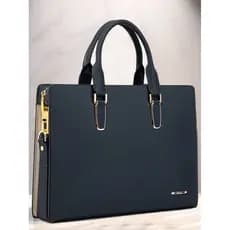 Pasta masculina de couro genuíno moda impressão digital desbloquear bolsa negócios simples bolsa computador ombro mensag