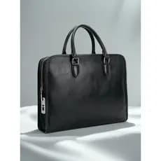 Bolsa masculina de couro genuíno, Horizontal, grande capacidade, desbloqueio de impressão digital, maleta de negócios, v