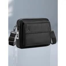 Novo estilo de desbloqueio de impressão digital bolsa de ombro de couro genuíno masculina moda primeira camada bolsa men