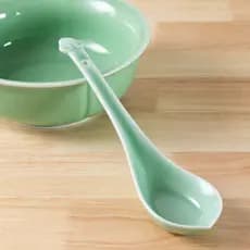 Colher de sopa de cerâmica colher de cabo longo cor sólida colher doméstica Ruyi colher de sopa de alto valor panela que