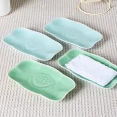 Prato de cerâmica doméstico lanche prato retangular raiz de lótus pequeno prato de Sushi Celadon toalha prato mesa de Ho