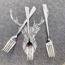 Casa requintado engrossado garfo de aço inoxidável comida ocidental bife macarrão salada frutas garfo 4 dentes
