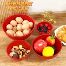 [Lista GOURMET Yuan] Microondas [Sem BPA] Saladeira Doméstica Conjunto de Quatro Peças Tigela para Conservação Fresca