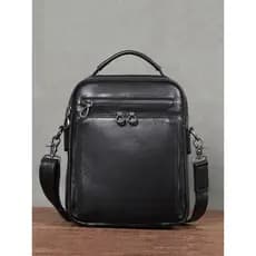 Bolsa mensageiro masculina de couro genuíno genuíno, bolsa de viagem de negócios de grande capacidade, bolsa de ombro ma