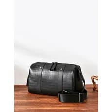Retro primeira camada de couro masculino saco de couro genuíno cilíndrico ombro saco do mensageiro Casual saco pequeno n