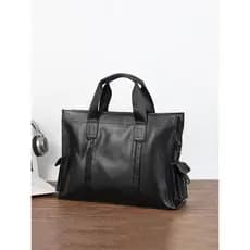 Bolsa masculina de couro genuíno genuíno, bolsa de negócios, couro genuíno, bolsa mensageiro, grande capacidade, maleta