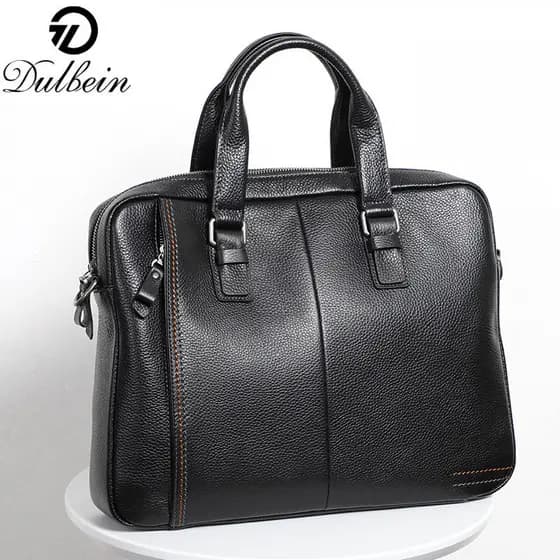 Couro genuíno simples bolsa masculina bolsa de embreagem computador maleta masculina negócios grande capacidade juventud