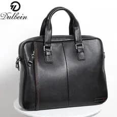 Couro genuíno simples bolsa masculina bolsa de embreagem computador maleta masculina negócios grande capacidade juventud