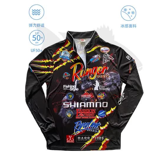 Roupas de pesca com capuz pesca longo gelo seda protetor solar roupas isca masculina leve estiramento verão de manga com