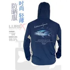 Verão leve roupas de pesca pulôver masculino com capuz roupas de proteção solar isca impressão de pesca de secagem rápid