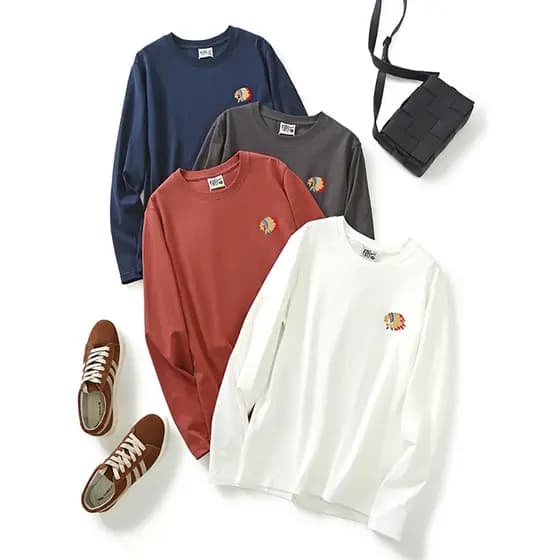 3D bordado puro algodão de manga comprida camiseta masculina primavera outono camisa de fundo branco camiseta solta topo