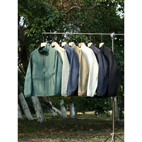Primavera verão ao ar livre à prova de vento repelente de água respirável confortável Commuter Casual gola alta jaqueta