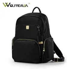Lobo domínio mochila feminina Multi-bolso saco feminino mochila moda à prova dwaterproof água saco de lona versão corean
