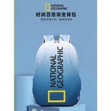 National Geographic Mochila Gradiente Cor Estudante Mochila Grande Capacidade Personalidade de Alto Valor Casal Mochila