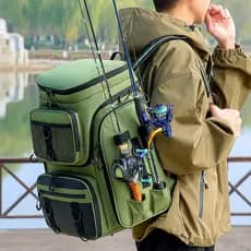 Bolsa de pesca multifuncional Bolsa de isca Bolsa de vara de pesca à prova d'água de grande capacidade Mochila de armaze