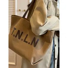 Bolsa de lona francesa de grande capacidade feminina 2026 novo estilo trabalho Commuter High-End grande bolsa tote