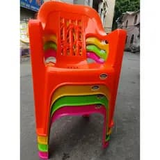 Cadeira de encosto de plástico grosso adulto apoio de braço simples casa ao ar livre grande engrenagem lazer churrasco p