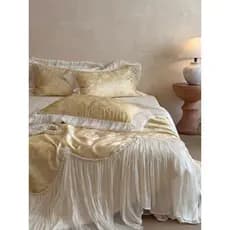 Verão Retro Jacquard legal Tencel verão legal colcha capa de cama conjunto de quatro peças renda lavável máquina lavável