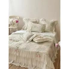 Verão francês Tencel capa de cama estilo verão legal colcha conjunto de quatro peças estilo princesa lavável à máquina r