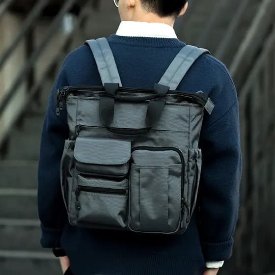 Mochila Casual masculina de grande capacidade, bolsa escolar mensageiro para estudantes do ensino médio, nicho multifunc
